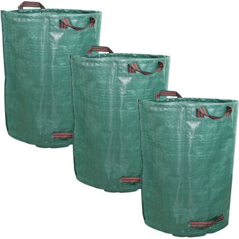 reno – 3er-Packung 160-Liter-Abfallsäcke aus Polypropylen (150 g/m²) – Selbststehend mit Tragegriffen – UV- und reißfest (1/5)