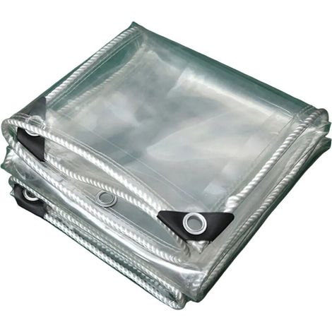 Bâche de protection imperméable en PVC transparent pour meubles de jardin, 3 x 1,5 m, résistante au froid, à la pluie et au gel (1/4)