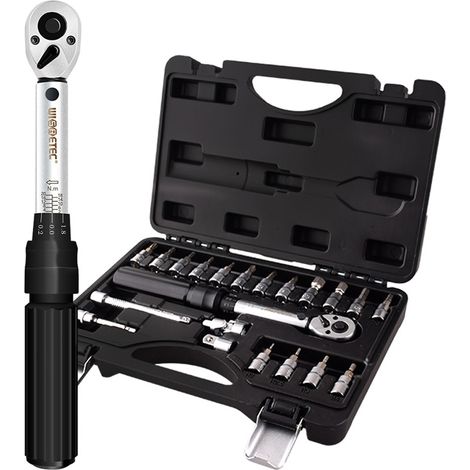 Ensemble de clés dynamométriques 21 pièces pour réparation de bicyclettes et motos – Kit de bits multifonction hautement précis (chrome vanadium, H2 à H10, T10 à T30, PH1 à PH3, modèle S2021P, 1/4 inc (1/5)