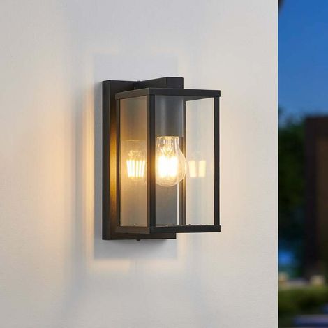 [NEUWERTIG] B-Ware EGLO Außenwandleuchte Budrone schwarz klar Gartenleuchte Lampe dimmbar IP44 27cm (1/2)