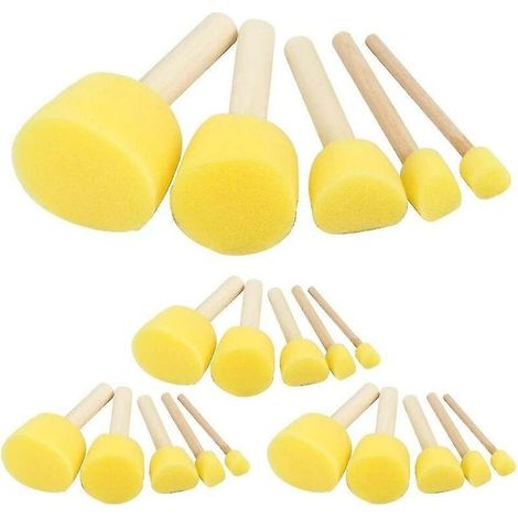 20 pièces pinceau éponge en mousse pour peindre la poterie artisanale (jaune) (1/5)