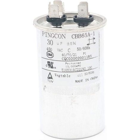 Condensateur de moteur CBB65 30 µF 450 VAC pour climatiseur – SH 40/70/21, 50/60 Hz – Fonctionnement fiable et durable (1/4)