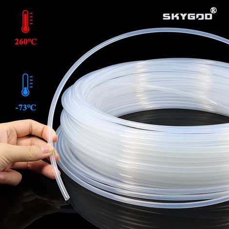Tube en PTFE transparent (diamètre intérieur 2 mm x diamètre extérieur 3 mm - 5 mètres) - Isolation FEP haute température - Tuyau rigide à tête en J pour imprimante 3D (1/5)