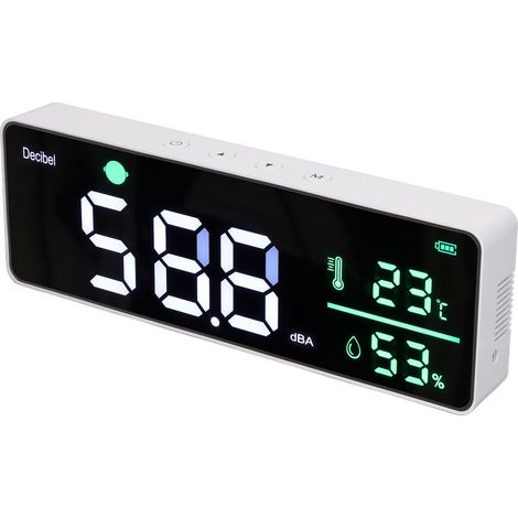 Wandthermometer mit großem 11-Zoll-LED-Display zur Messung von Schallpegel, Temperatur und Luftfeuchtigkeit für Klassenzimmer (1/5)