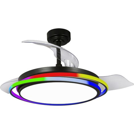 Antila RGB Schwarzer LED-Lüfter 65W 6500Lm CCT Dim (1/4)