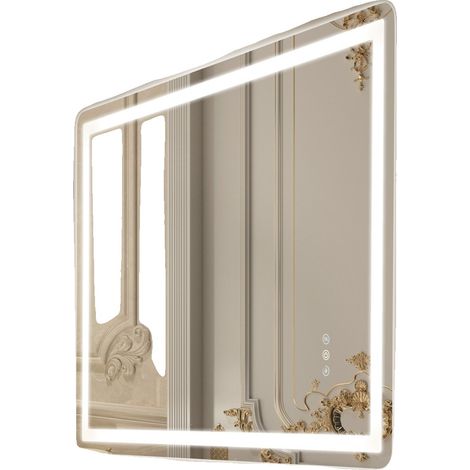 Espejo de baño LED, 50x70 cm, Iluminación frontal/trasera, Memoria antivaho, Regulable, Montaje en pared, 70x100 cm, Espejo rectangular-a (1/2)