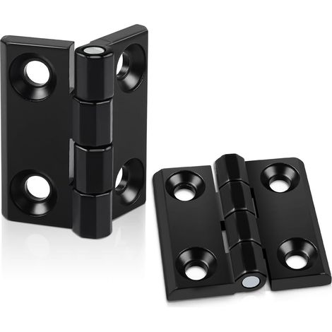 Lot de 4 charnières pliantes noires en alliage de zinc 40 x 40 x 5 mm pour portes légères, fenêtres, armoires et boîtes à outils (1/5)