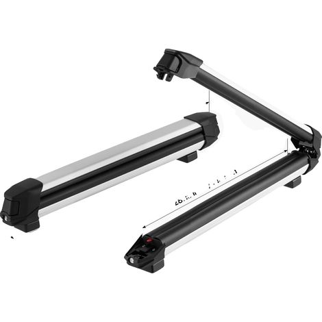 Portaesquís, con capacidad para 4 tablas de snowboard o 6 pares de esquís, mecanismo de bloqueo, riel deslizante de 6 pulgadas. (1/2)