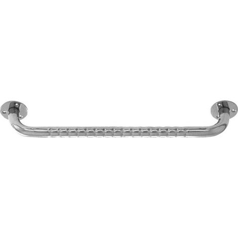 Sundo 17100, Barra de baño de acero inoxidable ondulada de 100 cm para mayor seguridad del usuario, plata (1/2)