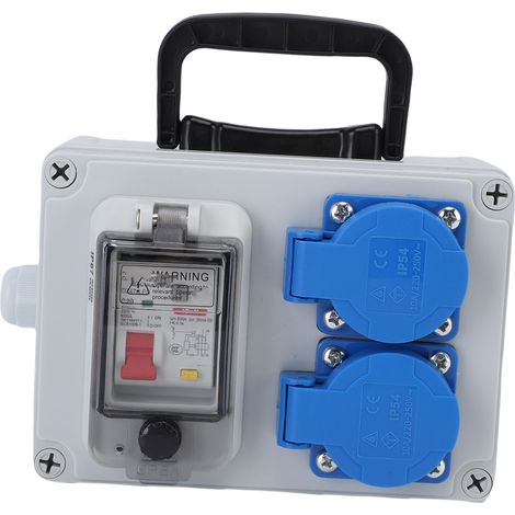 Boîte de distribution d'énergie extérieure, disjoncteur électrique industriel portable étanche IP44-67, prise pour chantiers de construction, ateliers, usines (1/5)