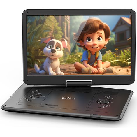 Tragbarer DVD-Player – 15,6-Zoll-HD-Bildschirm, 6 Stunden Akkulaufzeit, USB-/SD-Karten-Wiedergabe, für Kinder, Reisen und Zuhause (1/5)