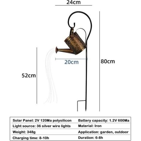 Sternenförmige Solar-Lichterkette für den Garten - Wasserdichte LED-Gießkanne (1/5)