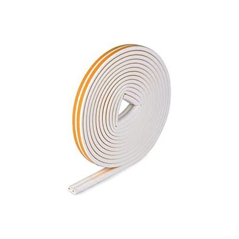 Dunnet Tools 5m Anti-Collision Door & Window Seal Weather Strip Tape Doors Windows Draught Excluder Self-Adhesive Rubber D Type EPDM Foam Strip Seal Weather Draught Proof (E Type White 5Mtr x 4mm) (1/5)