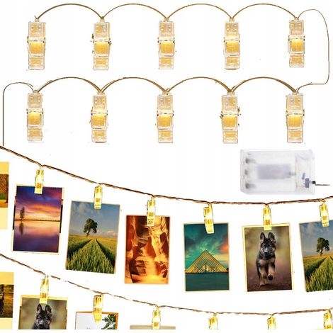 CLIPS PINZAS LUCES PARA FOTOS 10 LED FOTOS DECORATIVAS CON CLIP (1/5)