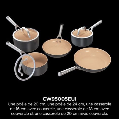 Set de cocina NINJA ExtendedLife Ceramic CW95005EUI de 5 piezas, inducción, cerámica antiadherente (1/5)