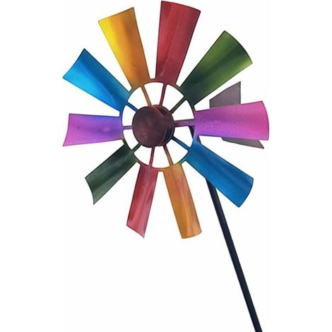 Moulin à vent en métal rotatif à pour 360 degrés pour une utilisation en extérieur comme patio, jardin, terrasse