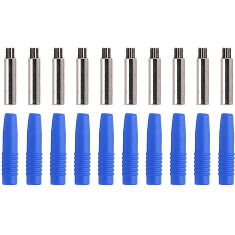 10 Stück isolierte 2-mm-Bananensteckerkupplungen mit Schutzkappe für Prüfgeräte (Blau) (1/4)