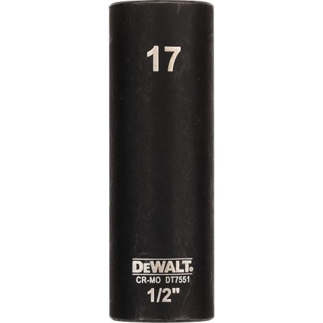 Douille pour clé à choc DeWALT 17mm, Carré 1/2 ( Prix pour 1 ) (1/2)