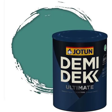 JOTUN - Peinture Bois, Lasure Opaque pour Extérieur et Intérieur Satinée - DEMI DEKK ULTIMATE - RAL 6033 - Turquoise Menthe - 0,75L (1/2)