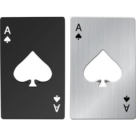 Abridor de botellas, negro y plateado, 5,3 x 8,5 cm, herramienta doméstica de acero inoxidable, juego de 2 abridores (1/5)