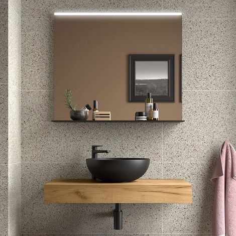 Mensolone portalavabo da 80 cm in legno MDF rovere africa Sumo (1/3)