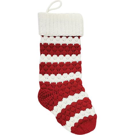 Chaussette De Noël - Tricotée - 45 Cm - Décoration Intérieure Et Extérieure - Pour Famille - Lot De 1 (1/5)