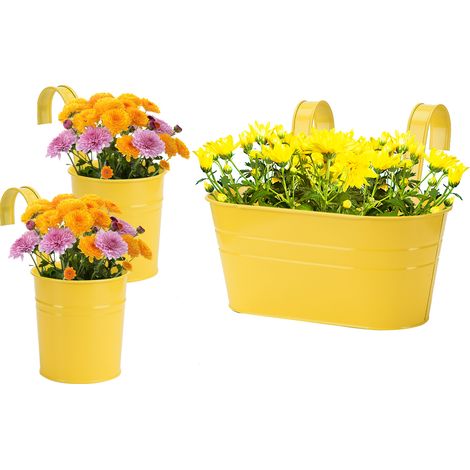 Pot de fleurs mural métallique Rustic - Support étanche pour plantes - Cadeau jardinage - 27x15x12cm - 1 set (1/5)