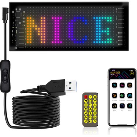 Flexibler LED-Bildschirm für Automobilwerbung mit Bluetooth und App, intelligenter Farbkleber für Fahrzeuge, flexibel, IP65 wasserdicht, beliebig biegbar, anpassbares Bild, mobile Steuerung mit Fernbe (1/5)