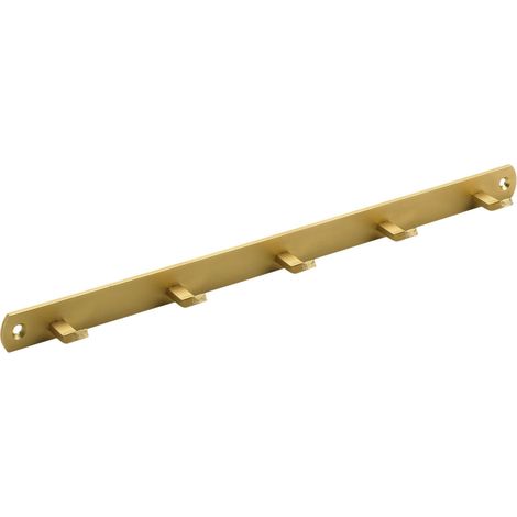 Hettich Garderobenleiste 5 Haken 34,0 x 2,0 x 3,0 cm gold Hakenleisten