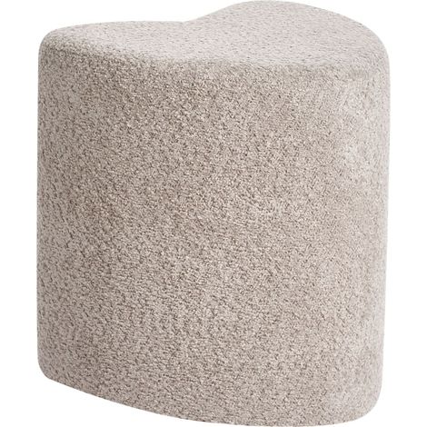 Pouf poggiapiedi imbottito a forma di cuore Pouf ottomano in ciniglia marrone chiaro Scotia