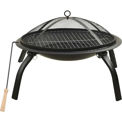 Maison Exclusive - Braciere e Barbecue 2 in 1 con Attizzatoio 56x56x49 cm Acciaio (1/5)