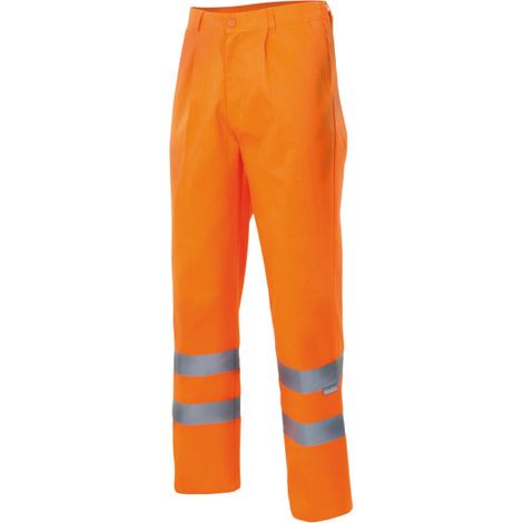 Pantalón flúor de alta visibilidad con cintas reflectantes en bajo VELILLA Serie 160 5XL Naranja Flúor