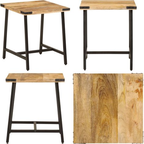 Table d’appoint 45x45x50 cm bois massif de manguier et fer - Table Basse - Table D'appoint - Mobilier Intérieur - Bois Massif - Design Scandinave - Home & Living (1/5)
