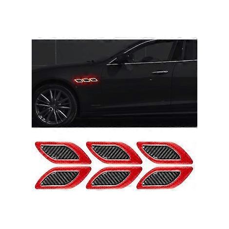 Stück 3D-Reflexstreifen-Aufkleber für Kotflügel, Motorhaube und Stoßstange, hochintensive reflektierende Aufkleber für Pkw und SUV (Rot)