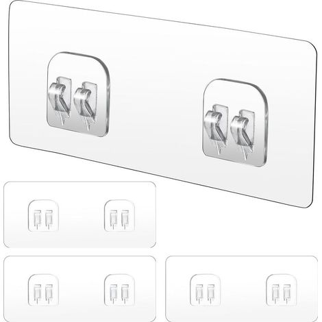 Set mit 4 Ersatz-Klebehaken für Duschablagen, starke Klebehaken für Eckduschablagen, Badezimmerregale, Seifenschalen, Hängehaken, Küchenzubehör (1/5)