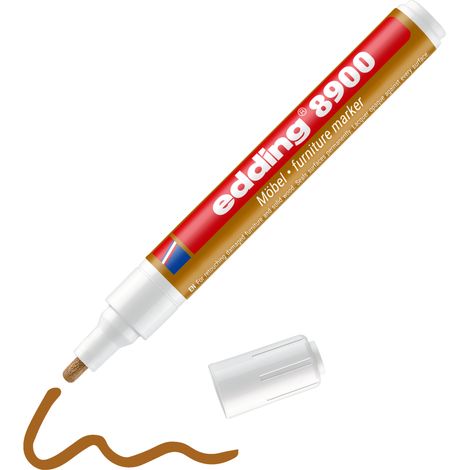 Edding - Marqueur pour meuble E8900 teck - pour retoucher et masquer les rayures sur les placages et bois massifs - 1 pc(s)