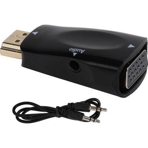 Adaptateur HDMI Mâle vers VGA Femelle avec Câble Audio, 1080P Haute Définition (1/5)