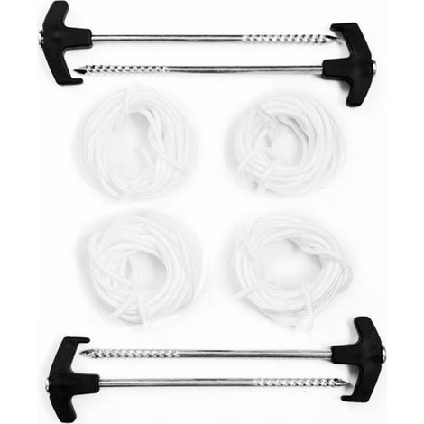 Complementos Carpas Plegables - Pack 4 Piquetas con Cuerdas para Vientos
