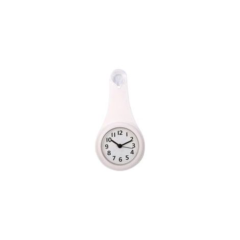 Trendige und wasserfeste Wanduhr für Bad oder Küche (weiß) - Crezuo