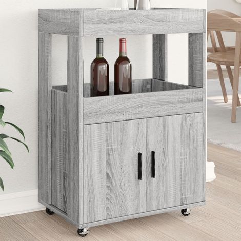 Bar Cart Grey Sonoma 60x39.5x89 cm Engineered Wood vidaXL (1/5)