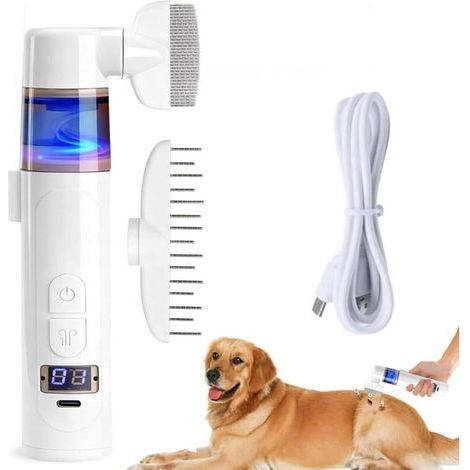 Peigne anti-puces électrique, peigne anti-puces pour animaux de compagnie, aspirateur anti-puces professionnel 2 en 1, outil d'élimination des puces, peigne électrique adapté aux chats, aux chien (1/5)