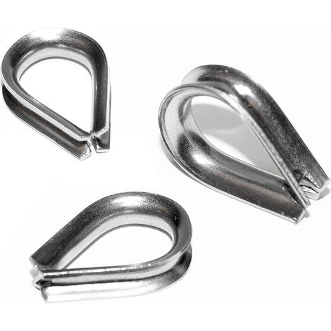 Kauschen Drahtseilklemme Drahtseilkauschen für Drahtseil-2 mm x 10 Stück Seilklemme Bügelformklemme Seilklemmen Bügelklemme Stahlseil Deckenbefestigung Seil Windenseil aus Edelstahl V4A