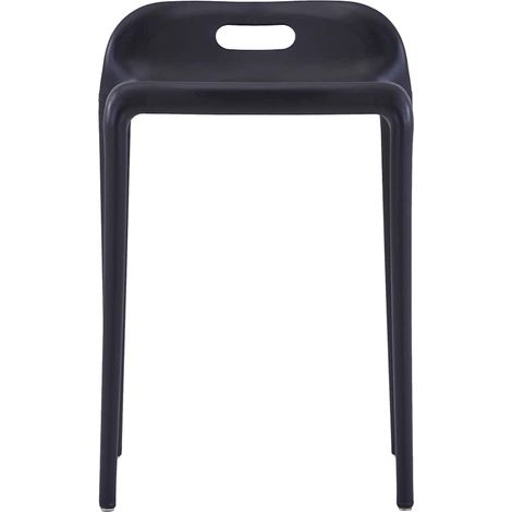 Maison Exclusive - Tabourets empilables lot de 4 noir plastique (1/5)