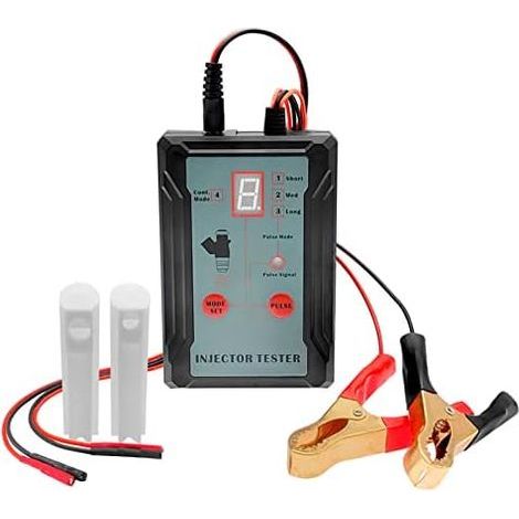 Testeur D'injecteur de Carburant et Adaptateur pour Le Nettoyage des Injecteurs Kits D'outils Bricolage Véhicules à Protection Contre Les Courts-Circuits Commutables 12 V/5 V -
