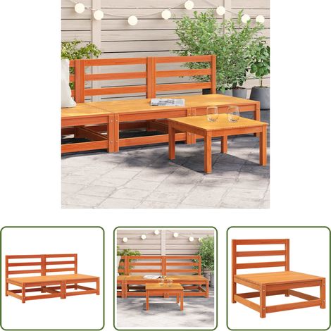 vidaXL Sofás jardín sin reposabrazos 2 uds madera marrón 70x70x67 cm (1/5)