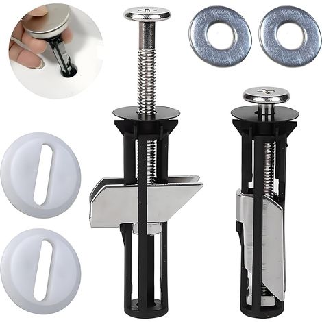 Pernos de fijación para asiento de inodoro, kit universal de pernos de fijación para asiento de inodoro, kit de tornillos de repuesto resistentes, accesorios de fácil instalación y mantenimiento para (1/5)