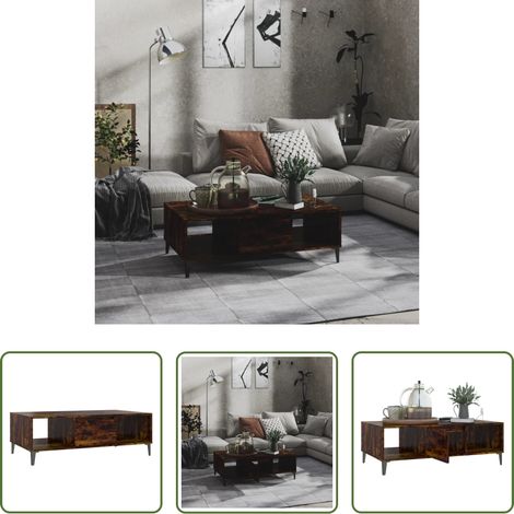 Wohnzimmerbeistelltisch - Couchtisch Räuchereiche 103,5x60x35 cm Holzwerkstoff (1/5)