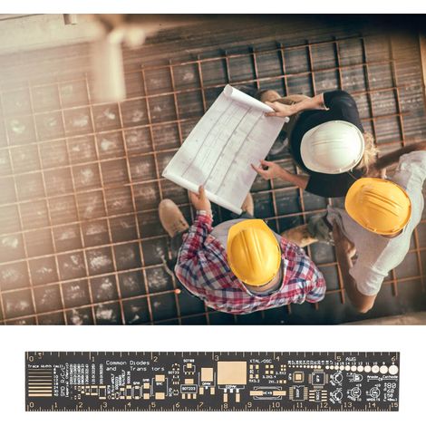 Règle circuit imprimé multifonction 15 cm / 6 pouces outil de mesure pour ingénieurs électroniciens (1/5)