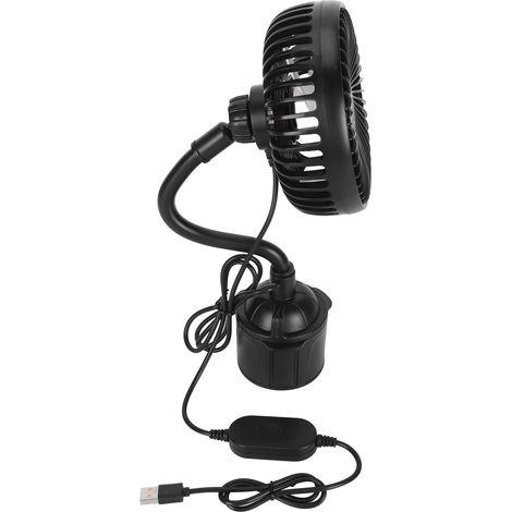 Ventilateur de voiture puissant et silencieux à 3 vitesses réglables, portable, alimenté par USB et doté d'un col de cygne, pour voitures, camions, camping-cars et bus. (1/5)