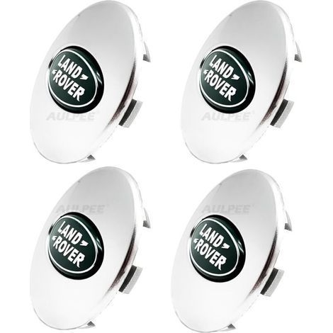 Enjoliveur de moyeu avec logo central 62 mm en ABS compatible avec les accessoires Land Rover (LR vert chromé) (1/4)